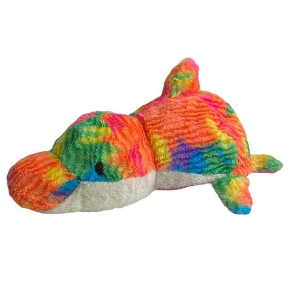 Flip A Zoo Plush Dolphin Seal Reversible Convertible Stuffed Animal 20” Rainbow